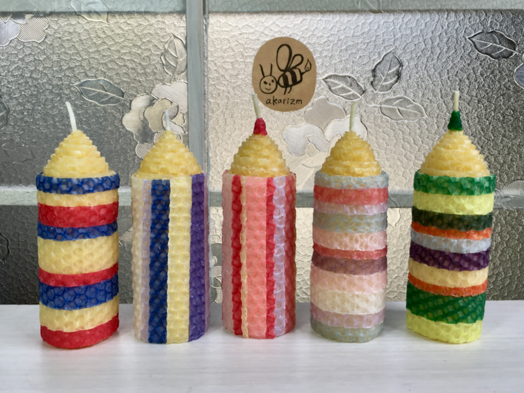 くるくるキャンドル制作見本集：メニューまとめページ（随時追加） ミツロウキャンドルakarizmアカリズム