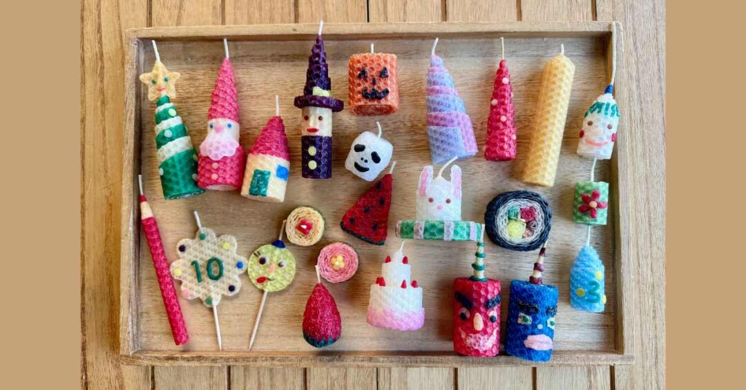 ミツロウシートのくるくるキャンドル